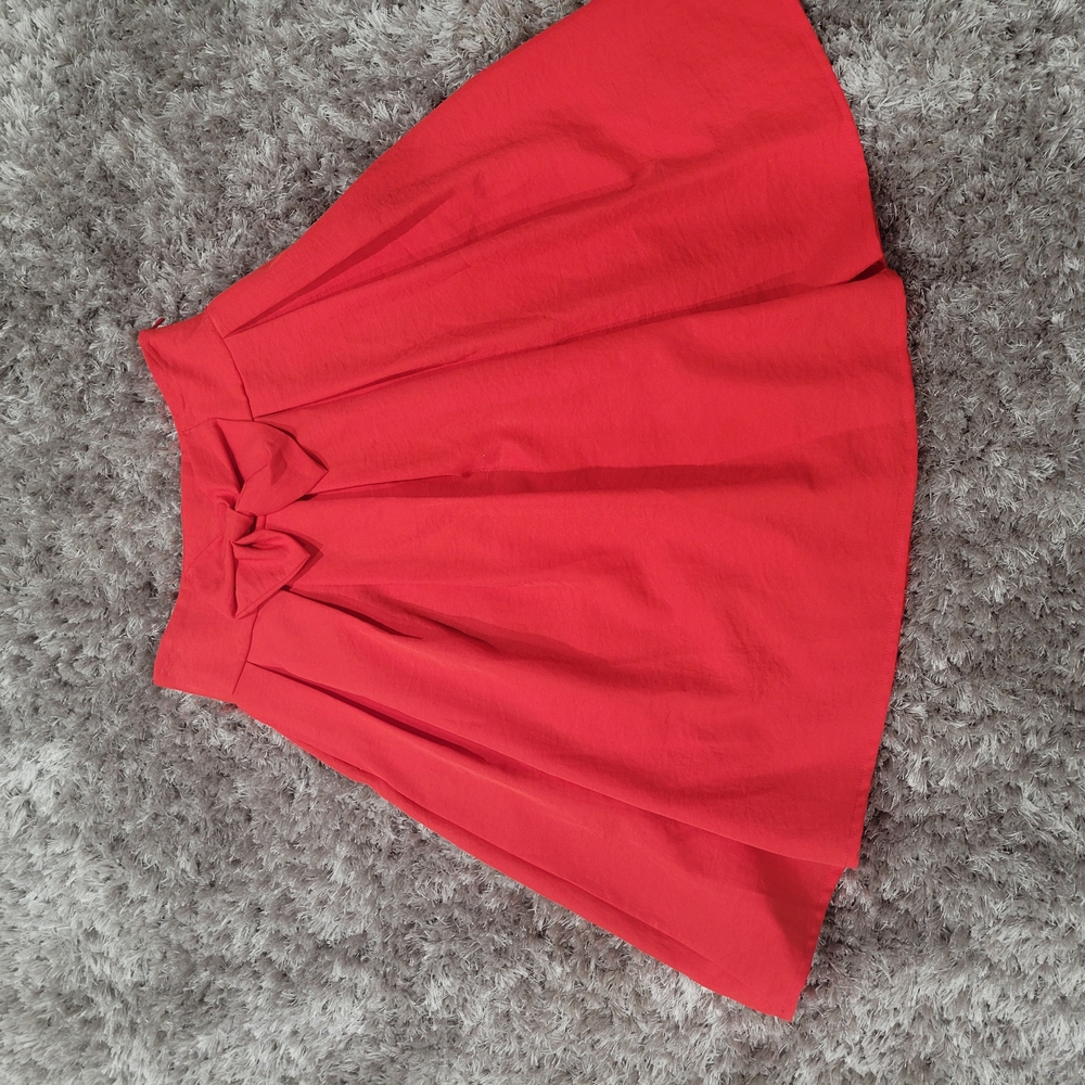 Choies Red Mini Skater Skirt Pleated